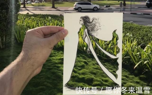 印花!这才是灵魂插画师!手绘图只画一半也惊艳,这衣服效果比高定还美