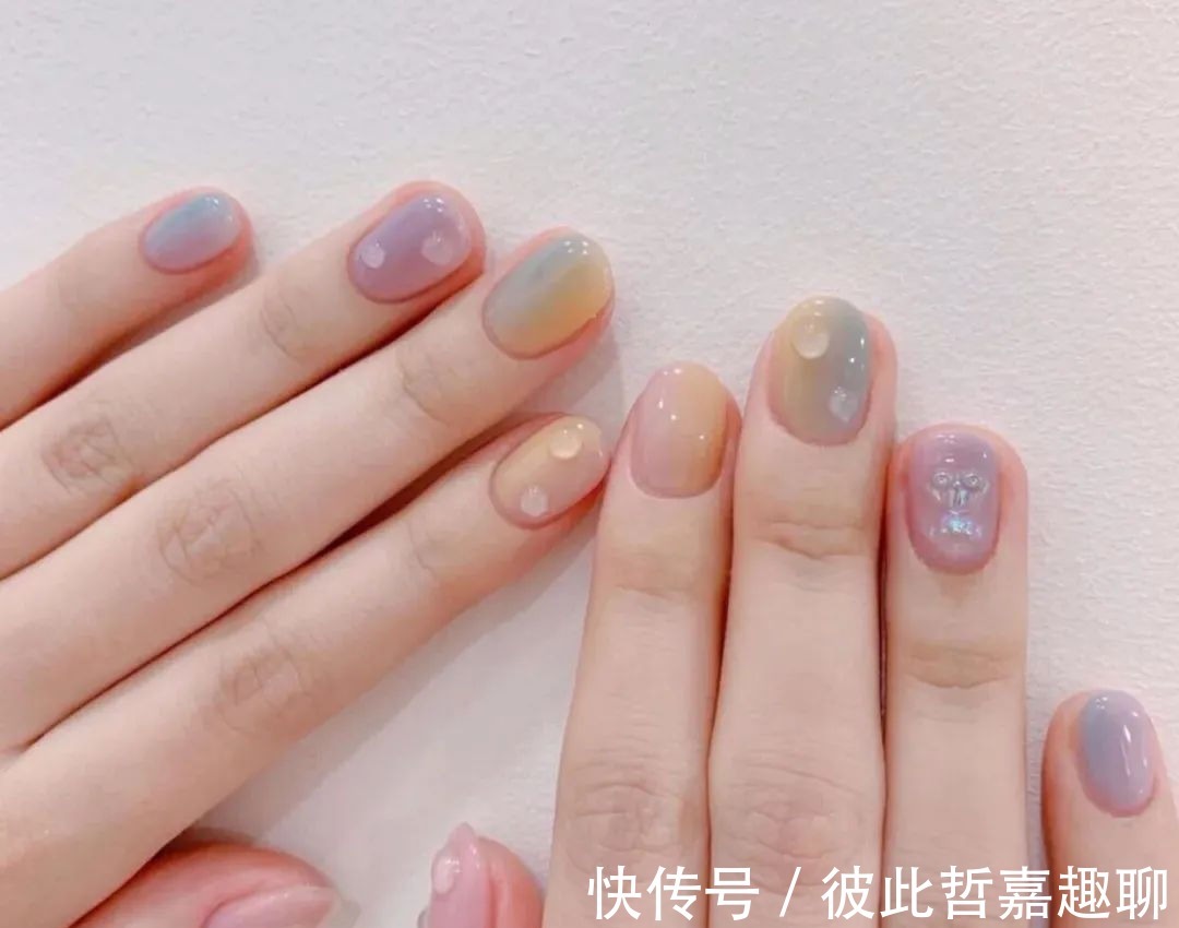 温柔|温柔纯欲的水滴美甲,显白又可爱,夏日风拉满!