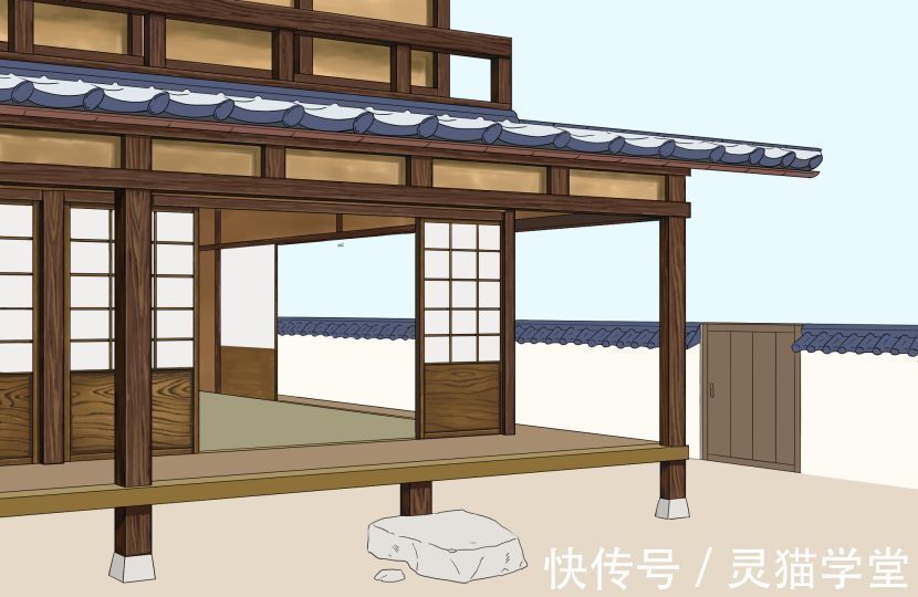 线条画!日系传统房子怎么画?教你日本老宅子画法教程!