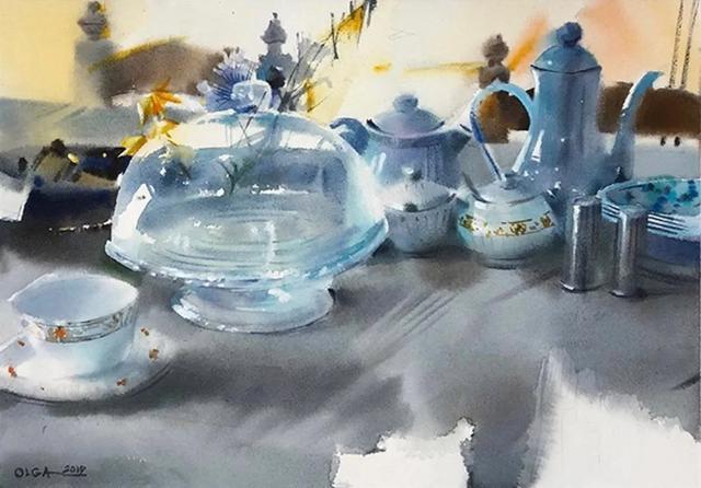 美术学院$城市人物水彩画│城市在她的笔下,充斥着温馨和随意