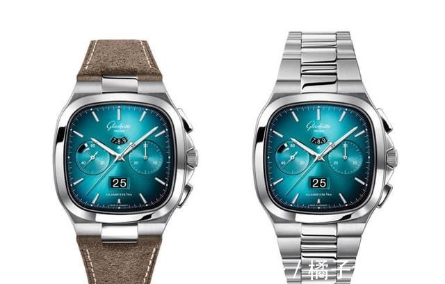灰棕色$格拉苏蒂原创新出黄、蓝两款漆面大日期计时码表!