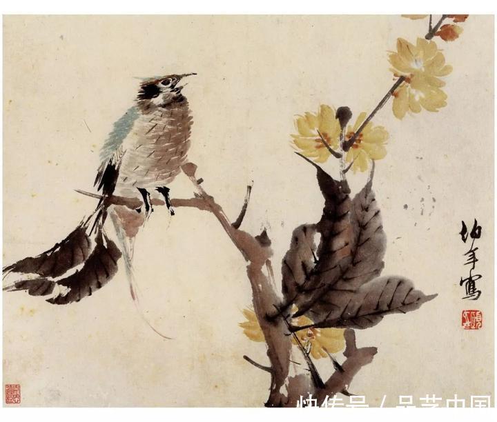 吴昌硕@任伯年的小品,色感十足