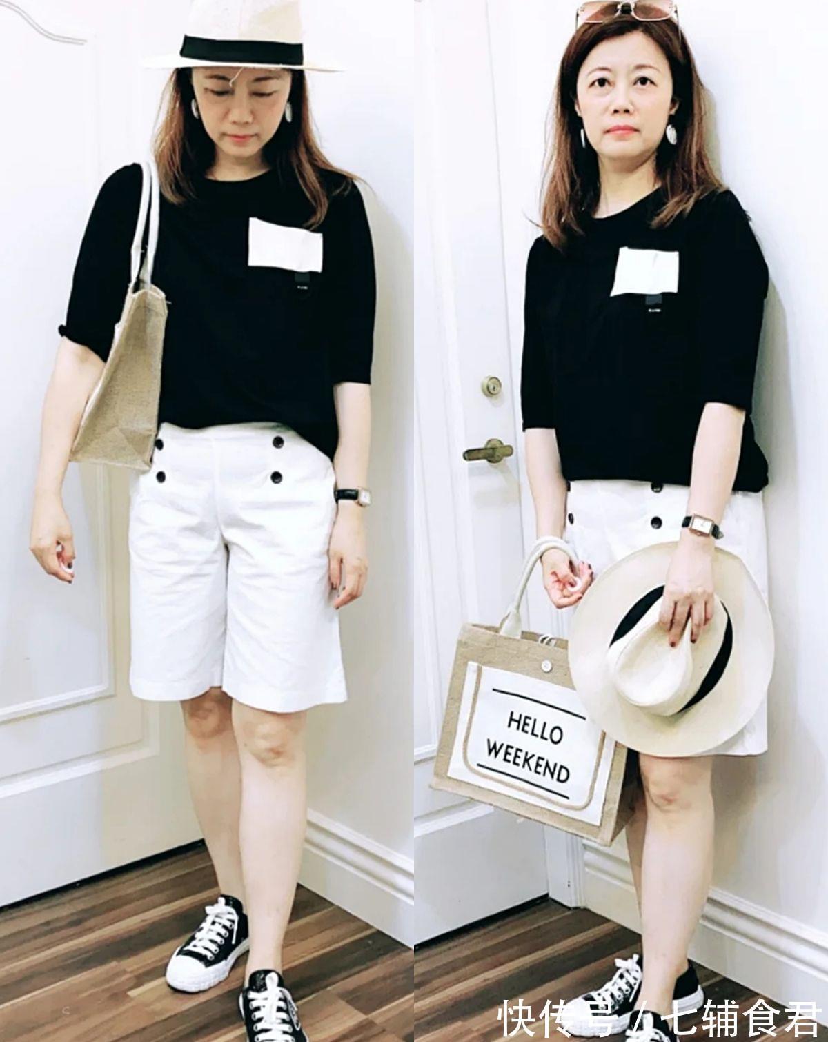 小香|这才是50岁微胖女人该有的打扮，白裤子“一衣多穿”，简约而高级