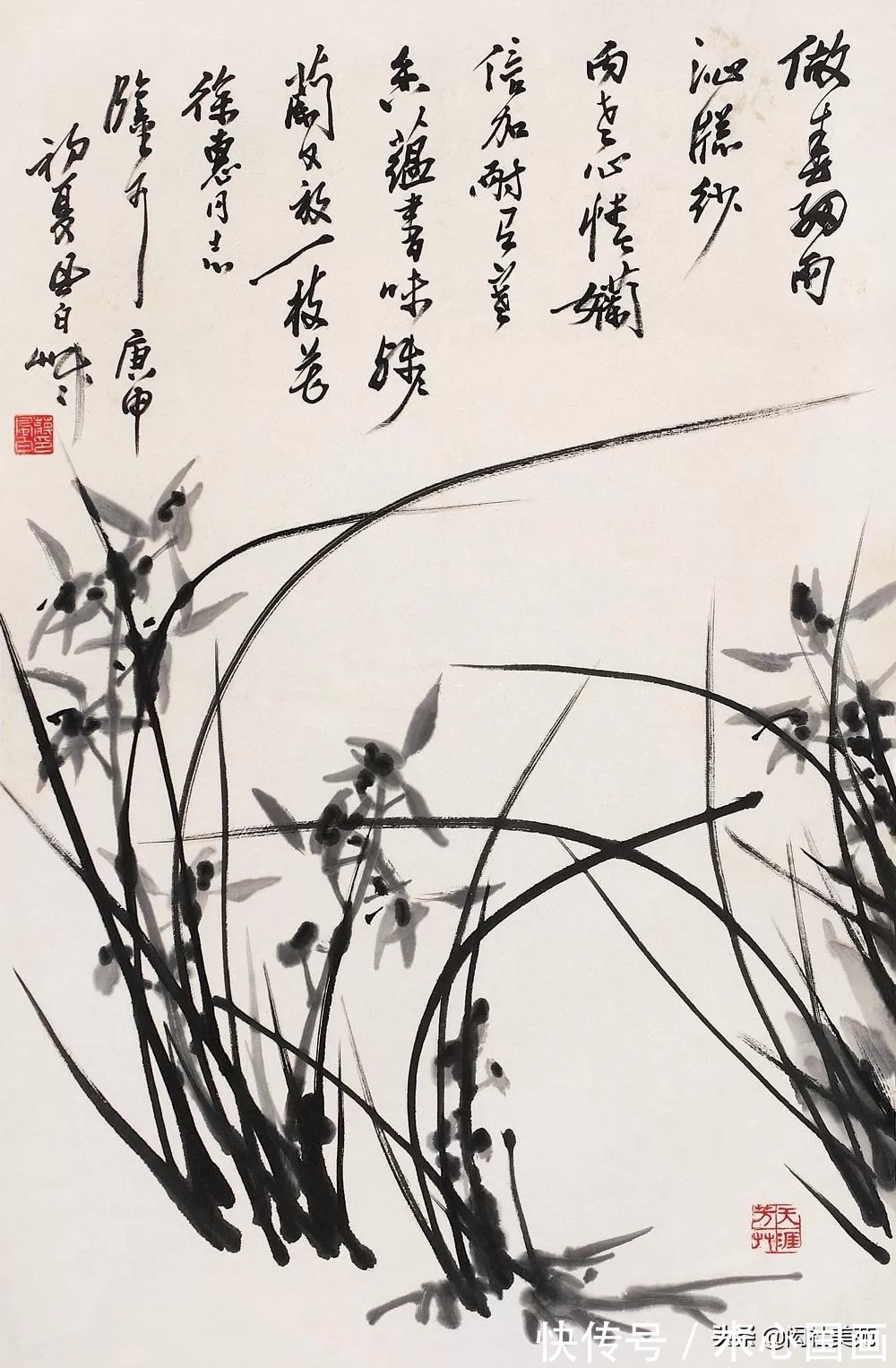 兰竹图$蒋凤白先生笔下的兰竹图:画竹凛劲节 画兰挹清芬