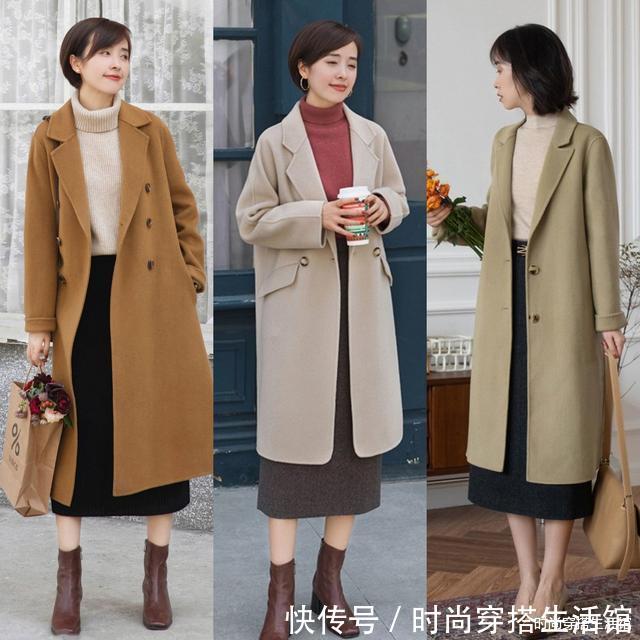 直筒裙|大衣下面不一定搭裤子,今年流行“大衣+半裙”,时尚保暖又显瘦