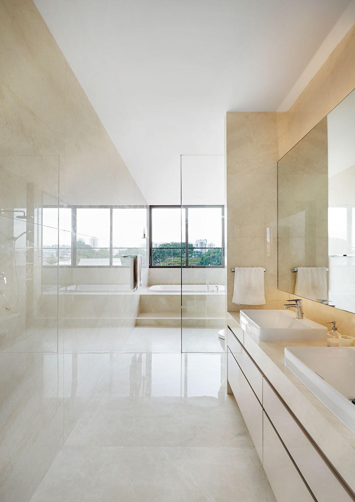 淋浴房|这套2层别墅抢尽风头,院子铺砖造景,高端清雅,自建别墅的榜样