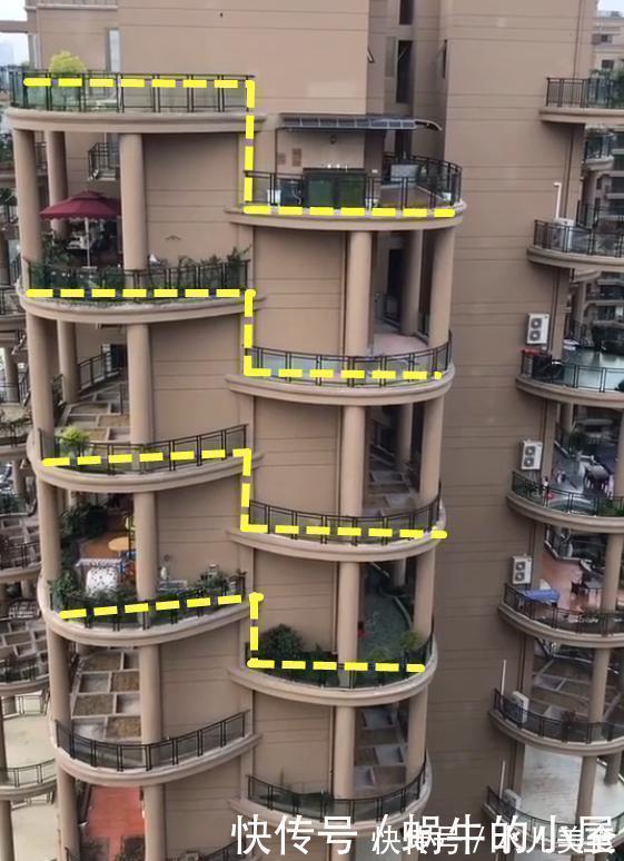 空中庭院|双阳台已经过时,现在流行这种弧形阳台,整栋楼每家都是空中庭院