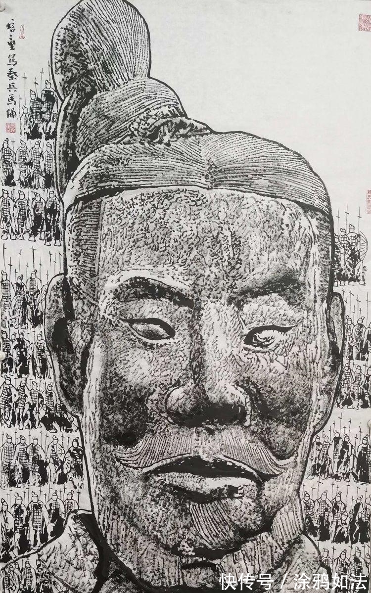 兵马俑|秦始皇兵马俑马培童焦墨组画，震动画坛，有目共赏!