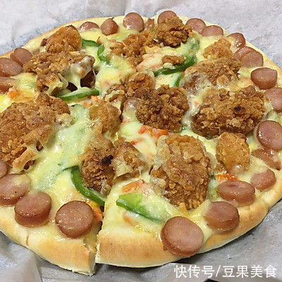 饼底|炸鸡（鸡米花）披萨～自制好吃的披萨饼底