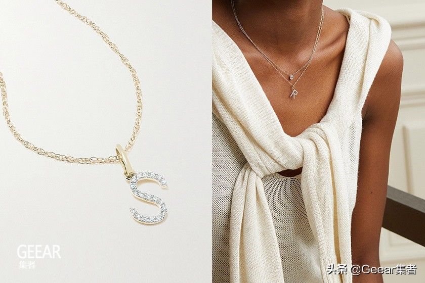 str典雅的字母项链、首饰，为造型带来低调质感美