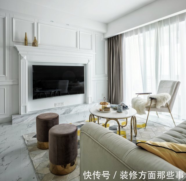 卫生间|99平欧式风三居室,亮黄菱形低碳给极简欧式碰撞出不一样的色彩