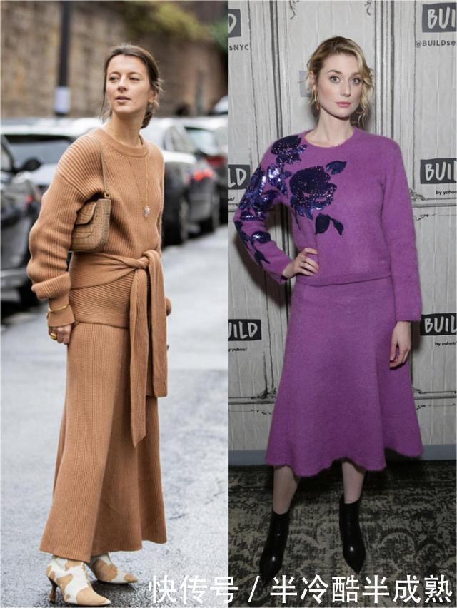谁说针织裙难搭那是你没掌握精髓,秋冬换季穿针织裙不要太好看