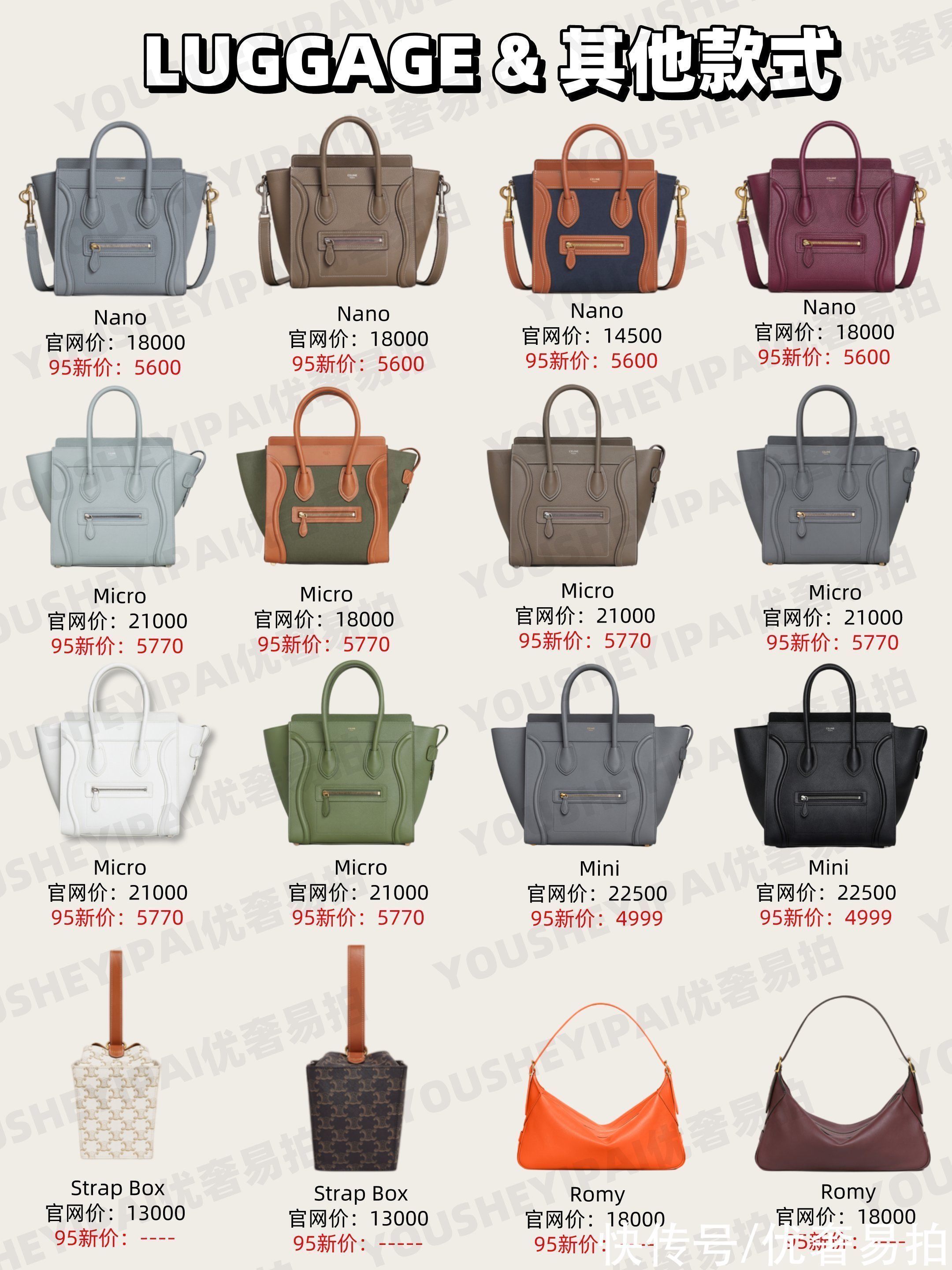 盘点 二手奢侈品|CELINE全系列包包大盘点|内附95新行情价