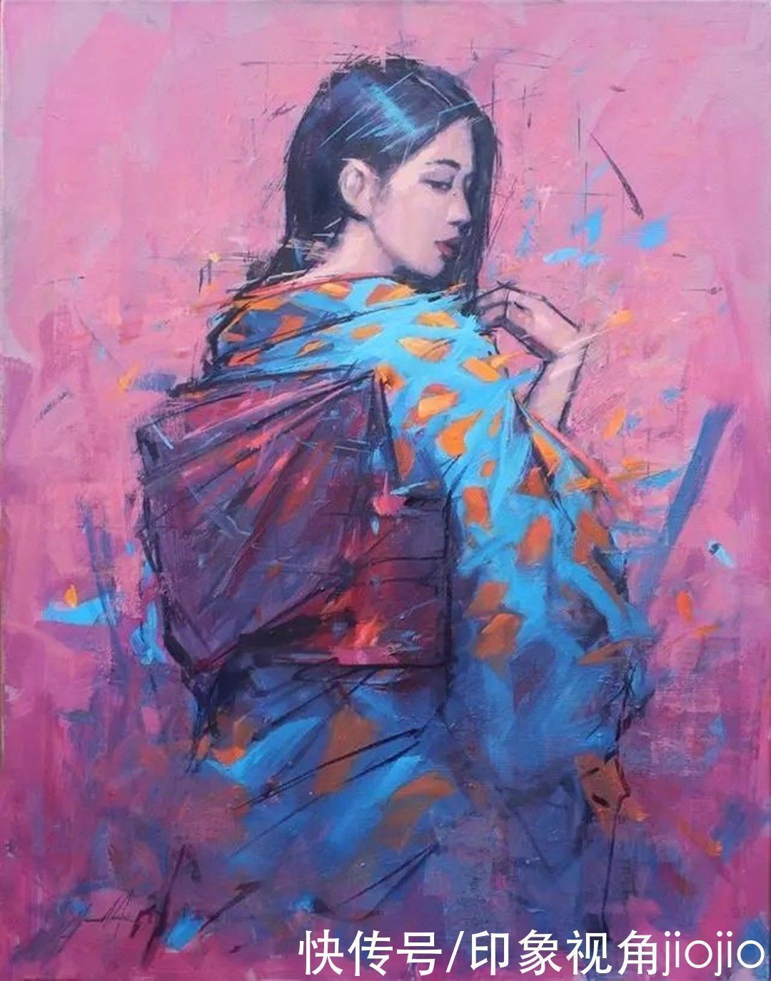 油画!个性人物油画:高调的用色,极度对比的视觉冲击