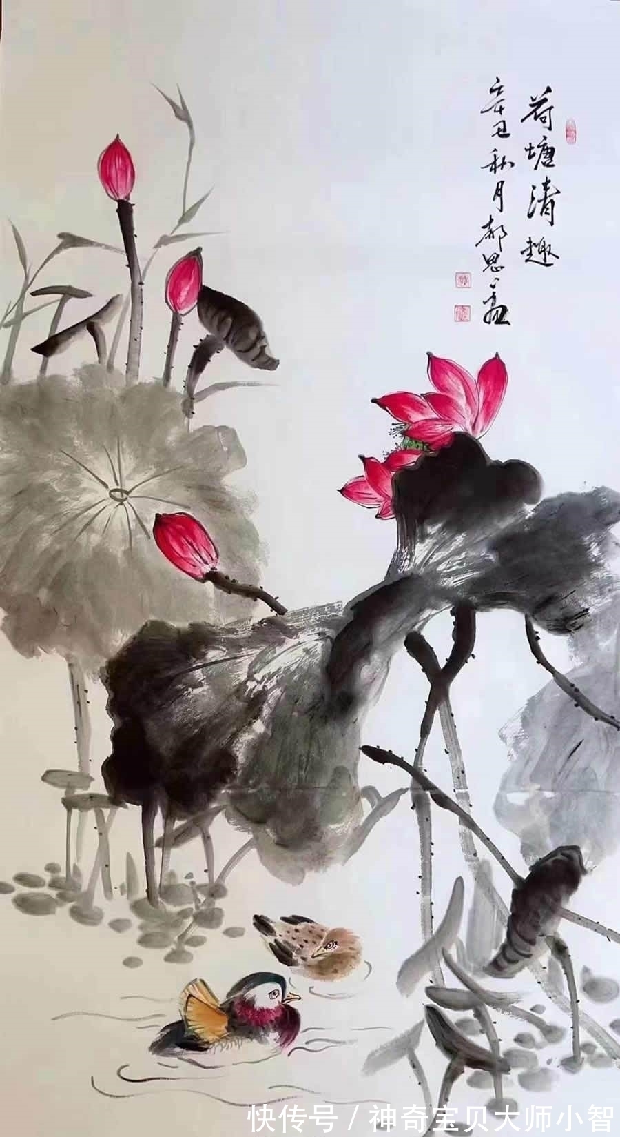 花鸟画家&郝思思:妙笔神韵,刻画入微,传承经典的美女花鸟画家