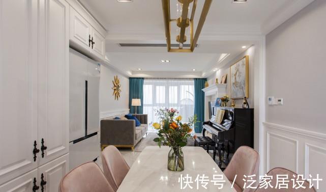 主色|89平美式轻奢三口之家，客厅潺潺的音乐流淌，将温柔谱写