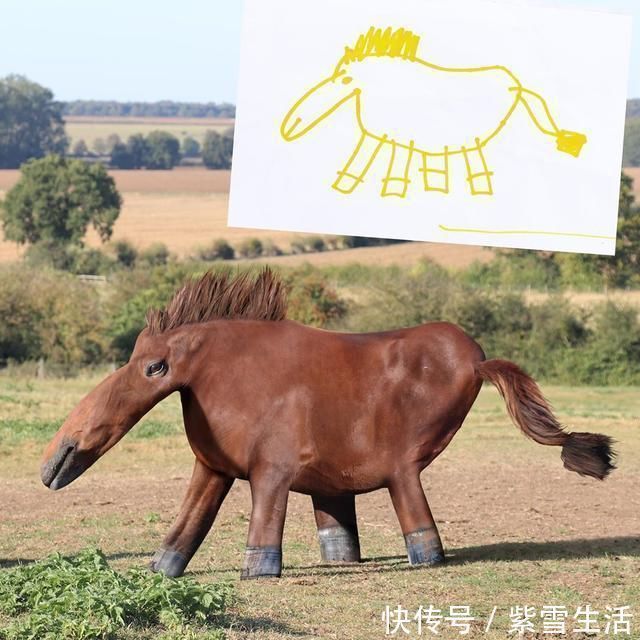 花式秀!儿子画成什么样,爸爸就能P成什么样子,花式秀父爱坐拥百万粉丝