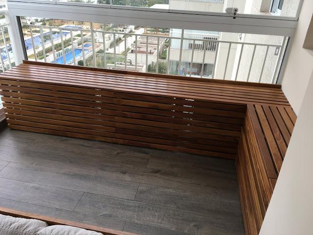 收纳|谁说飘窗只能装窗边室外阳台扶手边装一圈,效果比装窗边更高级