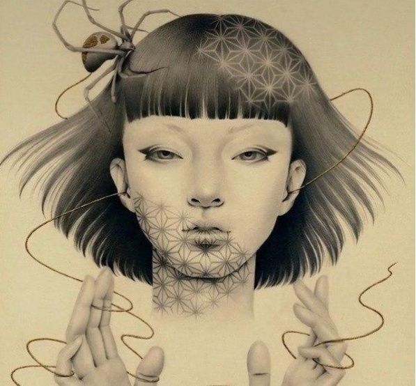 绘画@日本画师画出的女孩诡异、真实,让网友害怕