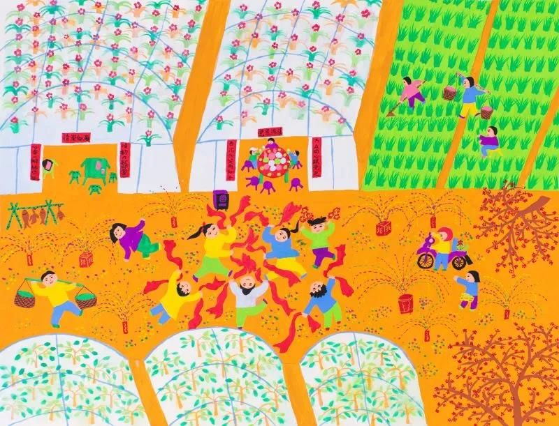 龙腾狮舞|文化走亲 云端悦展 嘉善姚庄农民画颂新时代