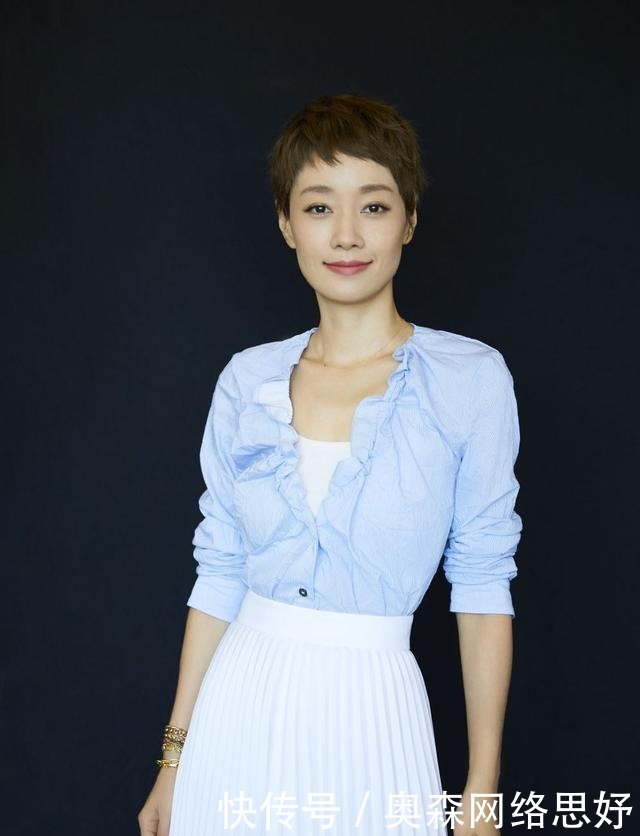裙子|马伊琍又换新发型,剪利落短发太减龄,衬衫搭高腰裤好随性