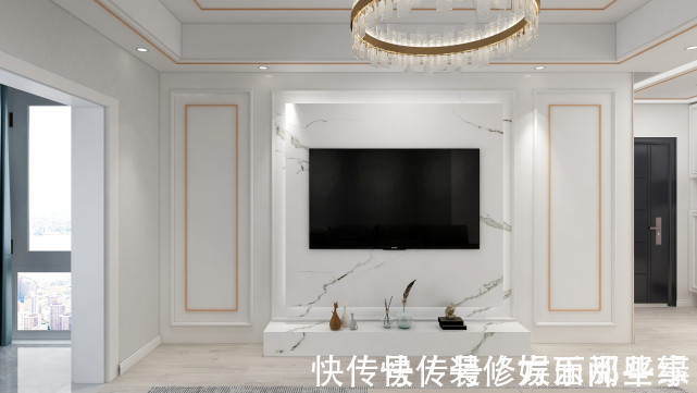 餐厅|120平现代轻奢风,餐厅和厨房有足够的收纳空间不凌乱