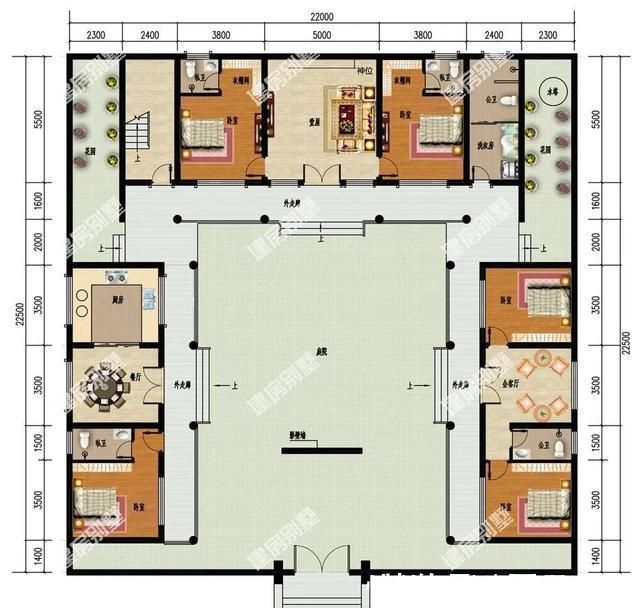 大户人家|新中式风格设计的两栋别墅,第二栋为三合院,这才叫大户人家