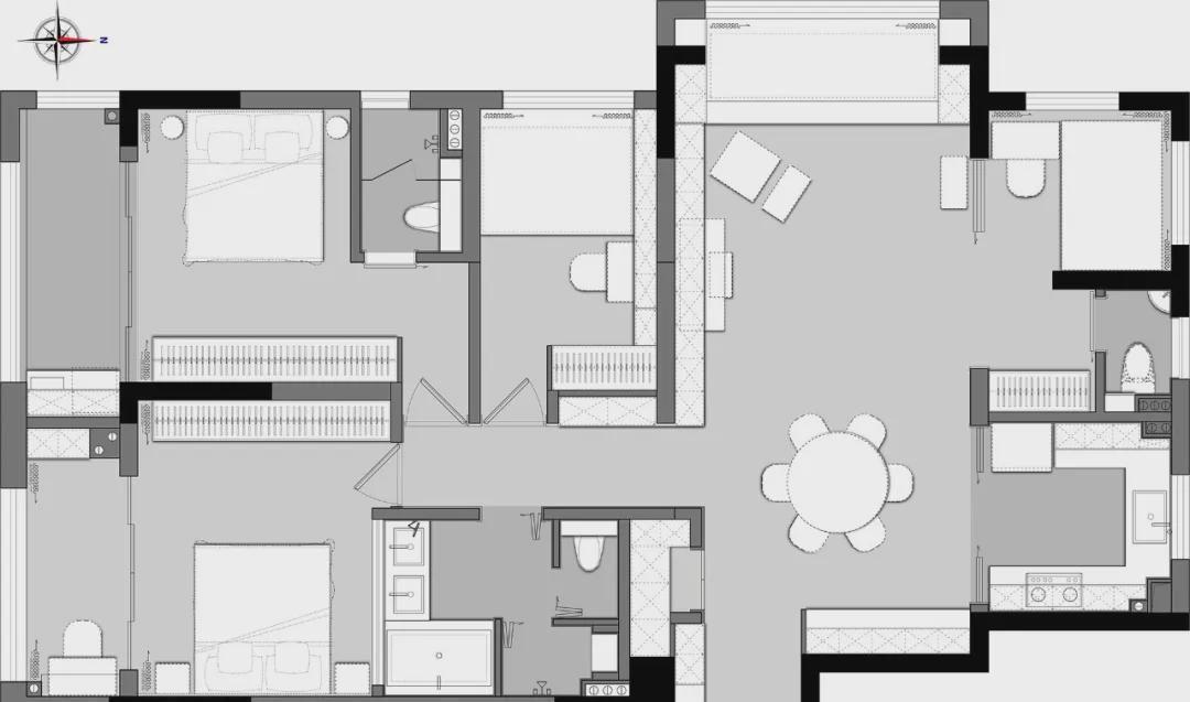 卫生间|132平的家，客厅这样设计，可太适合两娃家庭了！