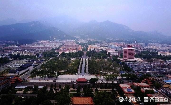 泰山|神圣庄严大方，航拍泰山中轴线上的岱庙盛夏美景