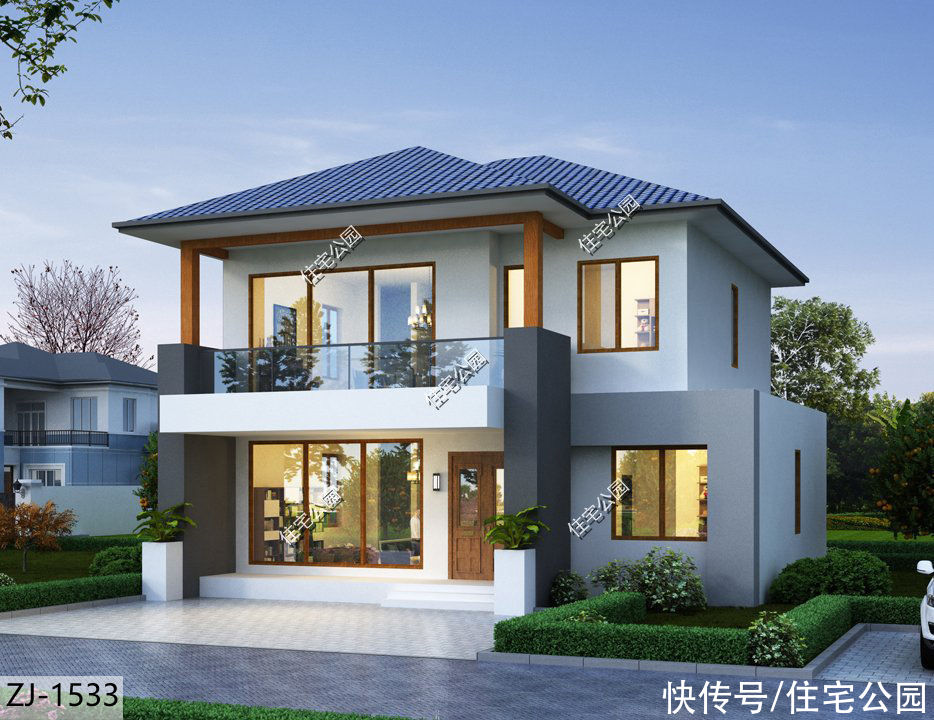 露台|谁说农村别墅一定要有罗马柱？看看这10套户型，每套颜值都很高