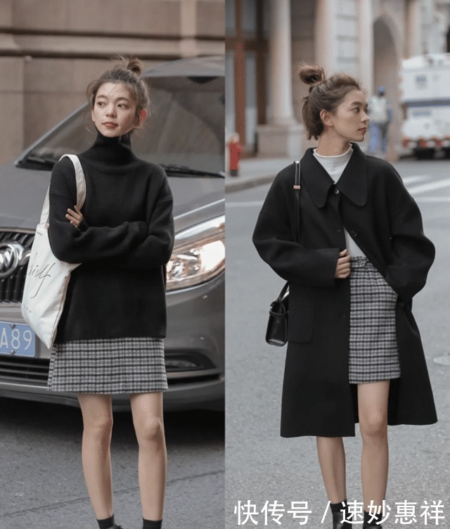 今冬流行的“长大衣+短靴”也太时髦了!显瘦显高,很适合矮个子