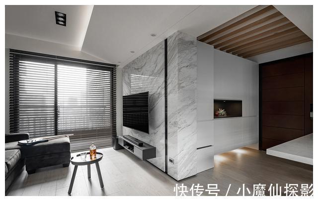 更衣室|这是我见过最有质感的小户型设计,80㎡,黑白简约高级风!