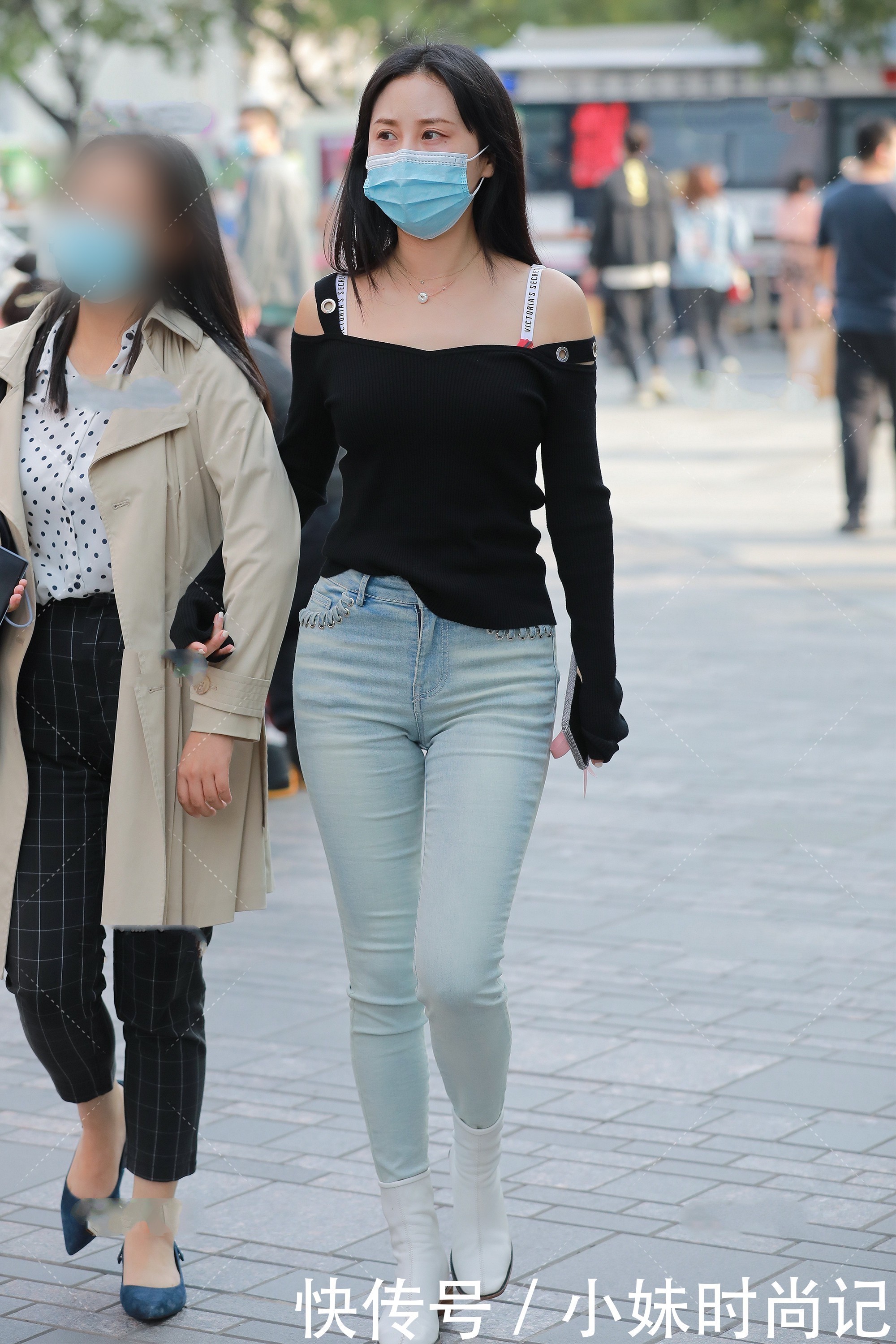 街拍一字肩穿搭指南就在这里,秀出我们的魅力肩膀吧