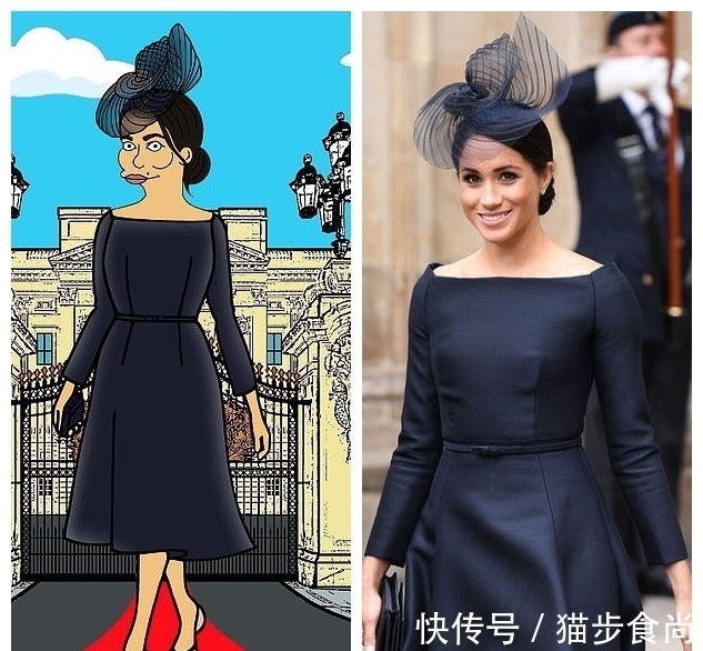 梅根|艺术家为梅根王妃打造“辛普森漫画形象”,虚拟的合影让人感叹