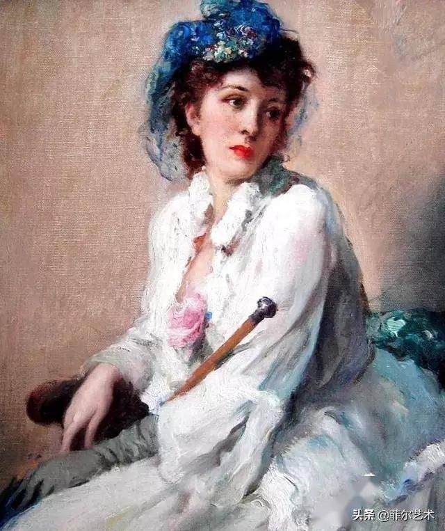 艺术家|艺术家弗尔南·图森特古典油画中的女人，精致高雅，飘逸风流