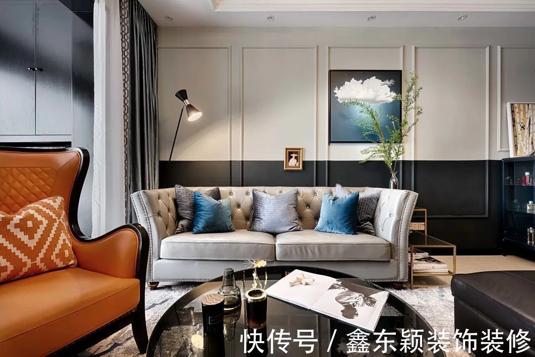 配色|85㎡美式轻奢，独特的风格，大胆的配色，彰显华丽优雅的高级感！