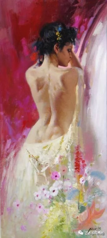 油画!皮诺德埃尼的油画人物,色彩斑斓,动静结合,光彩照人