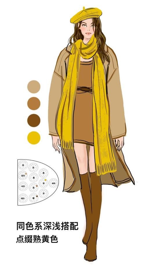 驼色服装的色彩搭配