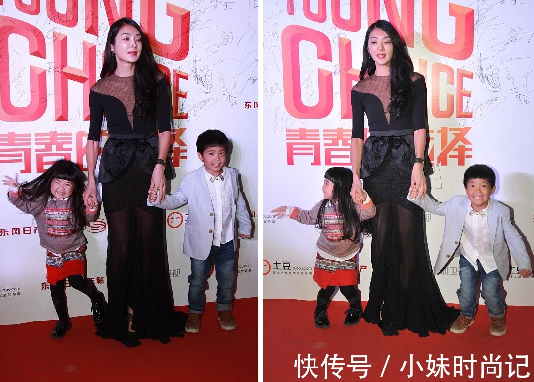 裙装|吴速玲“带娃”走红毯，身着一袭黑裙妩媚大气，曹格真是赚到了