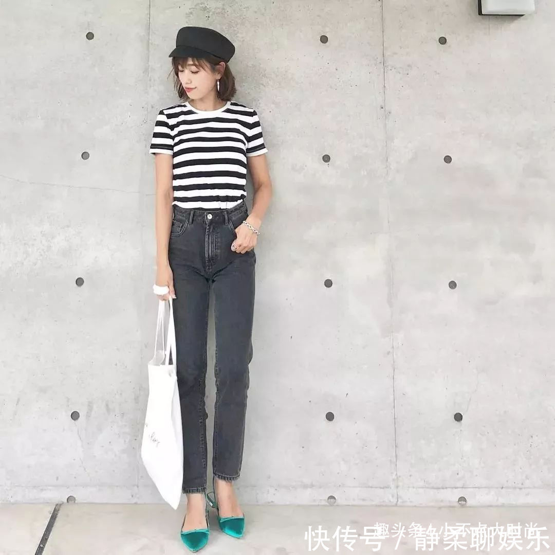 t恤|日本小个子妈妈初秋穿搭真显高!简约又气质,适合所有小个子!