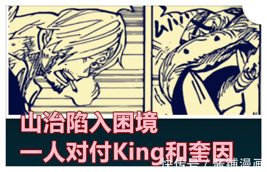 漫画|海贼王，马尔科揭晓King是喷火一族，索隆+山治对战奎因与King
