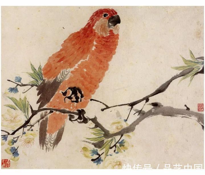 吴昌硕@任伯年的小品,色感十足