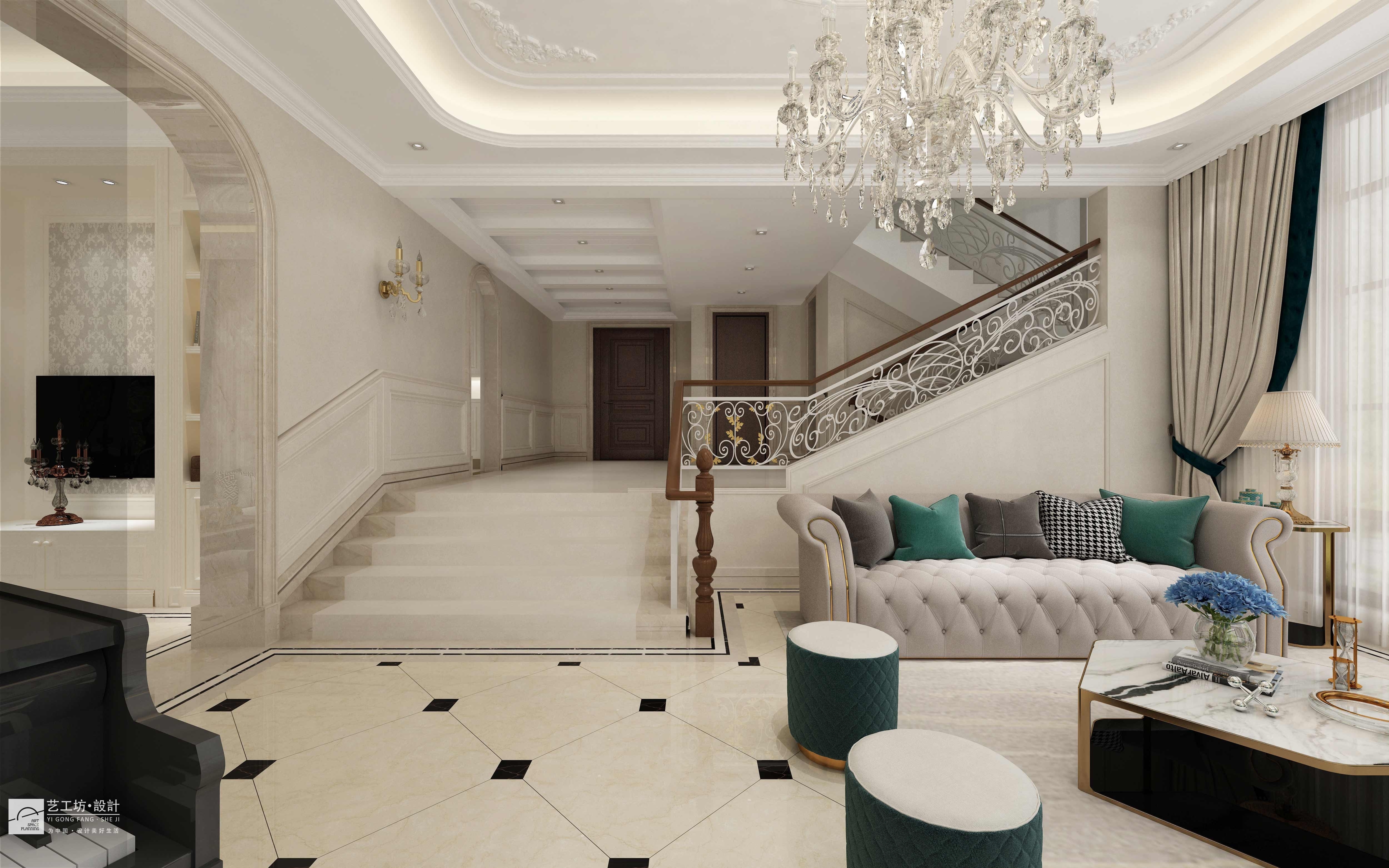 装修|广州汇景新城别墅装修丨现代简欧风格实景装修效果案例