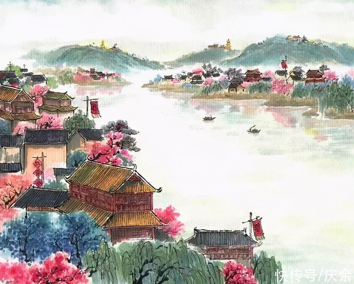 千里莺啼绿#杜牧很经典的一首诗,从开篇美到结尾,值得一读