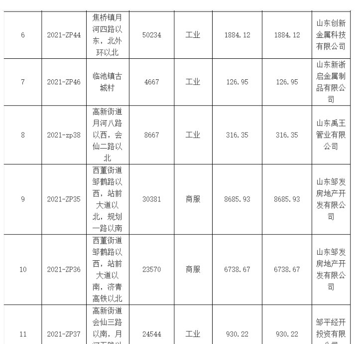 国有建设用地|邹平11宗国有建设用地使用权出让成交！快看看是谁买走了