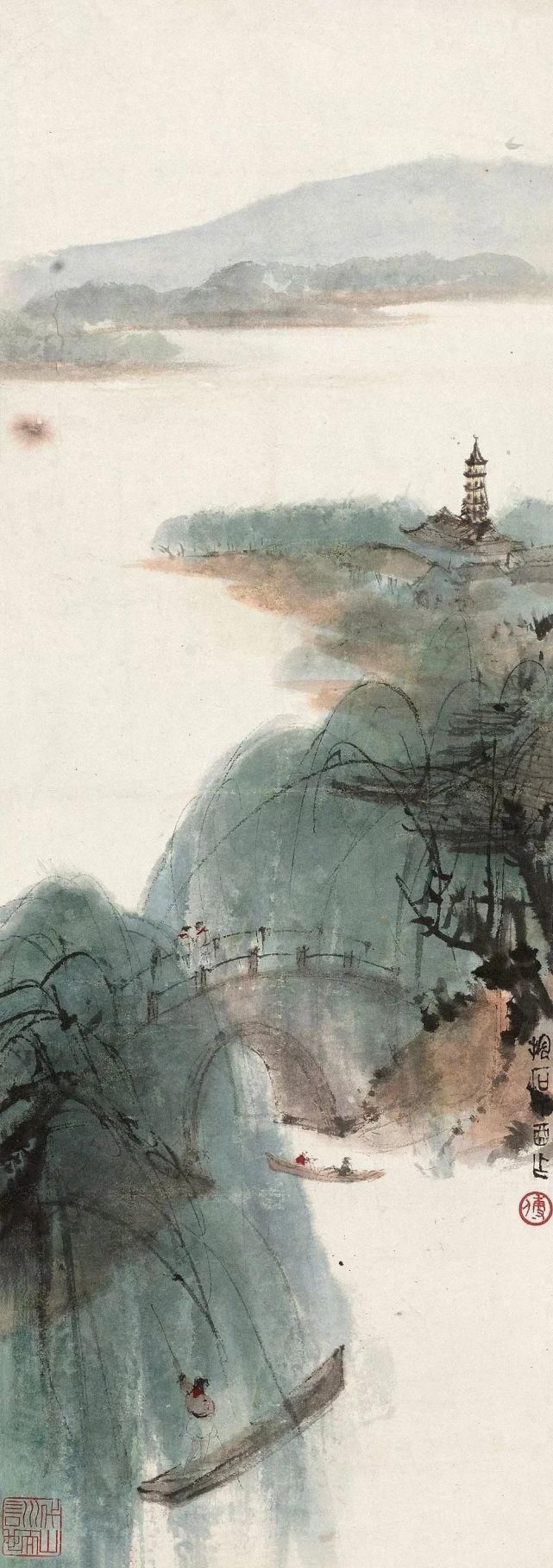 轻风|十位大师画柳，婀娜多姿，轻风拂面！