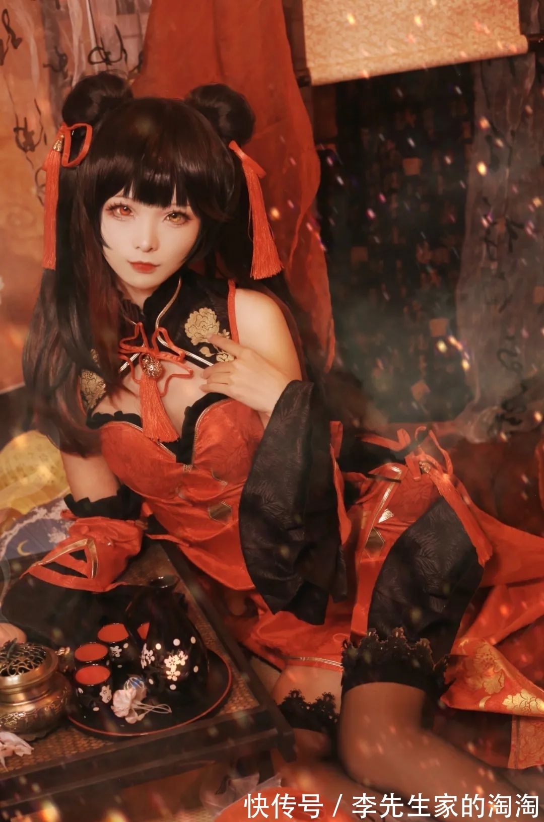 cos:时崎狂三新春旗袍cos正片@离鸢