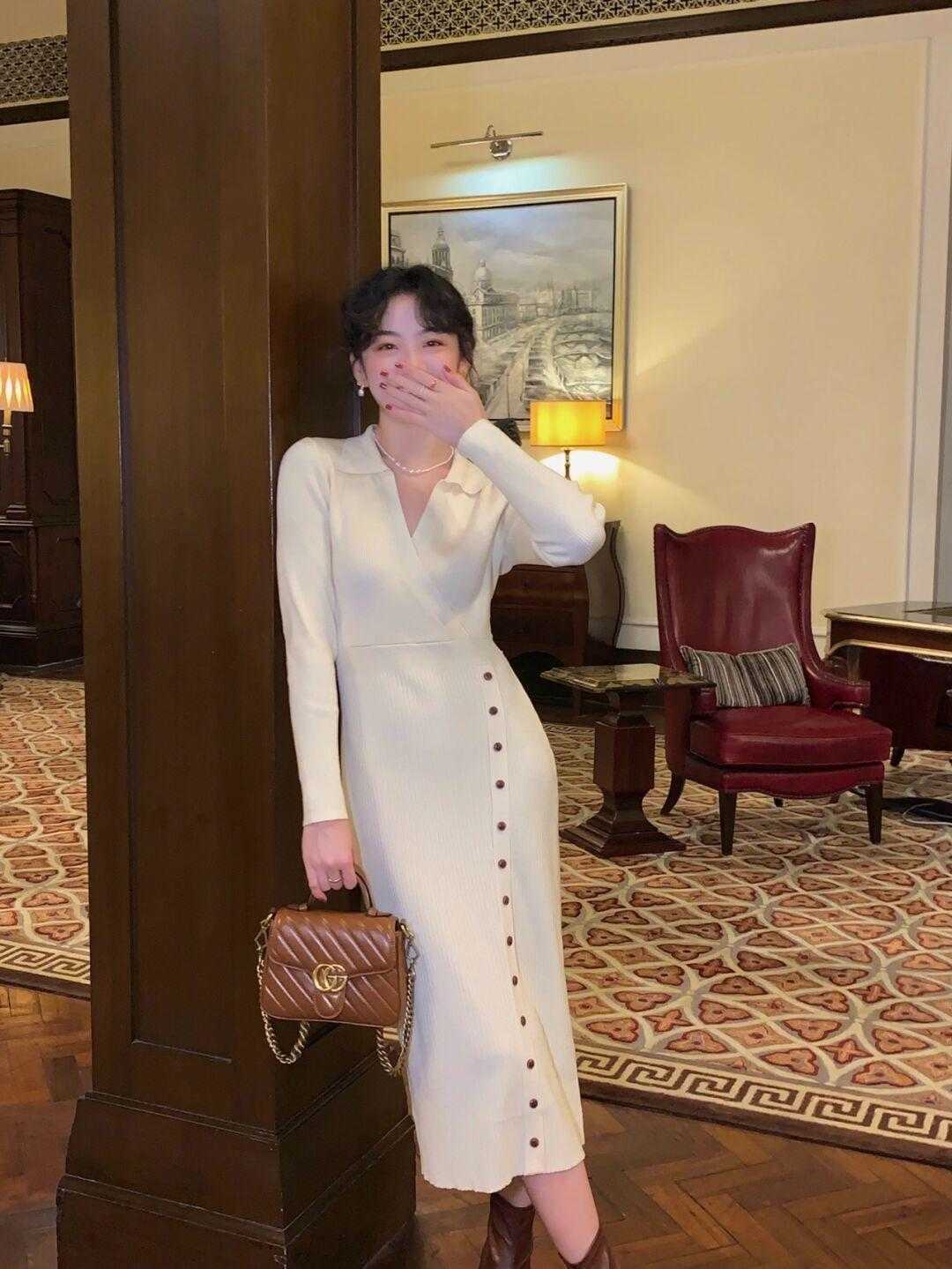 小姐姐|秋冬,穿针织连衣裙魅力全开,高级优雅又洋气,漂亮大气