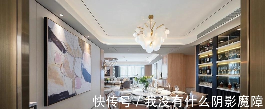 茶室|253平大平层,光装修就花了124w,一进门就被迷住了,客厅更大气