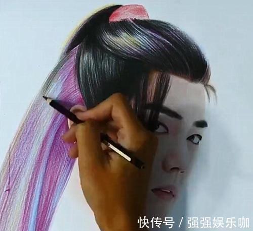 魏无羡$美术生彩铅绘“魏无羡”,画完脖子的那一刻,小飞侠:真实!